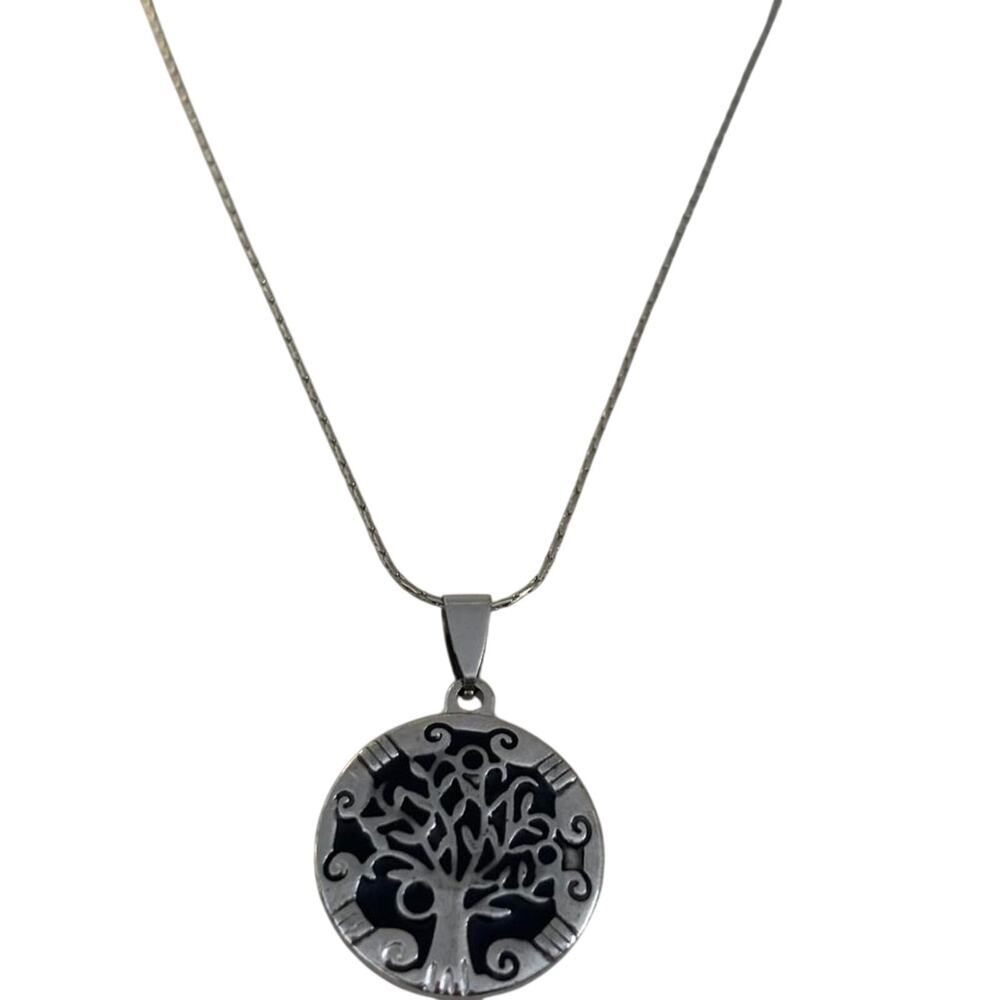 Tree of Life Necklace Silver Pendant Celtic Norse Viking Stainless Steel - Picture 4 of 6